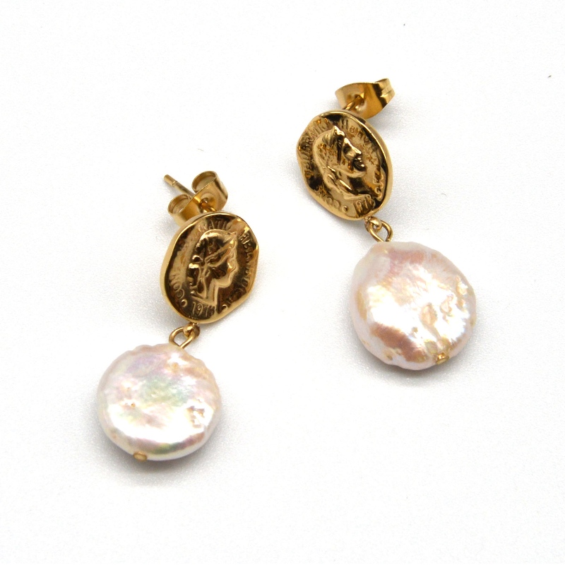 Rustfrit Pearl øreringe, modesmykker, modesmykker, Pearl Jewelry rfber0148