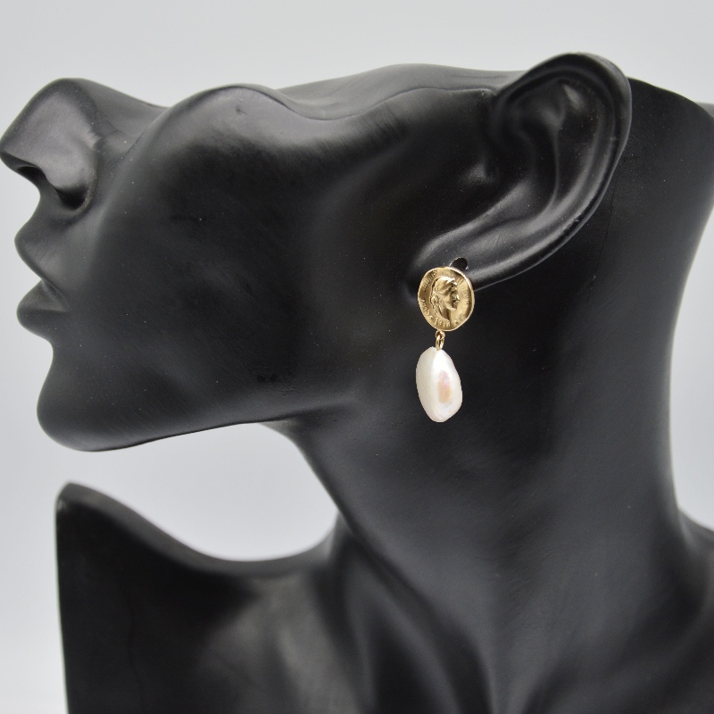 Rustfrit Pearl øreringe, modesmykker, modesmykker, Pearl Jewelry rfber0148