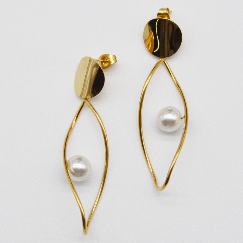 Pearl øreringe i rustfrit stål, mode smykker, mode smykker, Pearl smykker Rfber0168