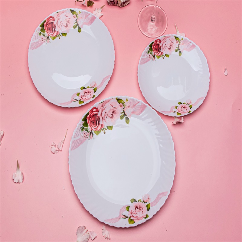 58L &1Spinning Dinnerware Set Heat Resstant Opal Glasswire