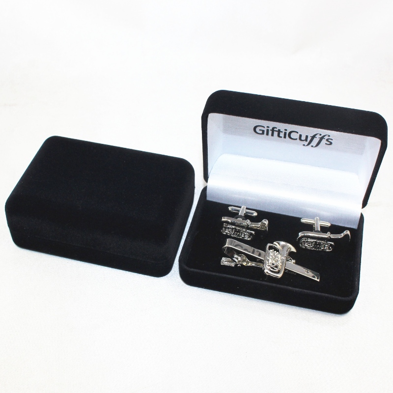 Punkt D-26L rund form Velvet Box til manchetknapper, slipseklip, mm.95*68*36, vægt omkring 65g