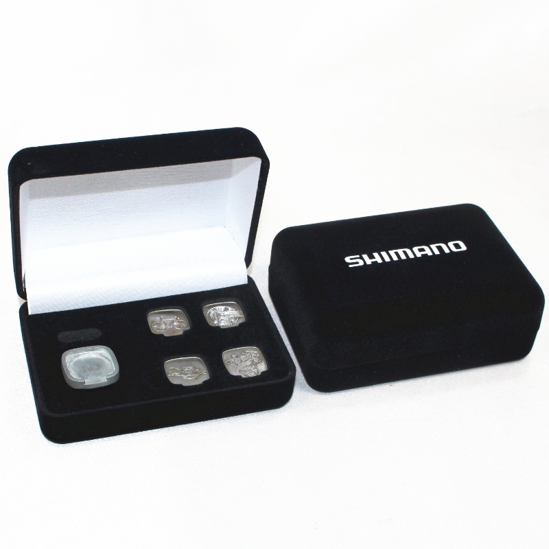 Punkt D-26L rund form Velvet Box til manchetknapper, slipseklip, mm.95*68*36, vægt omkring 65g