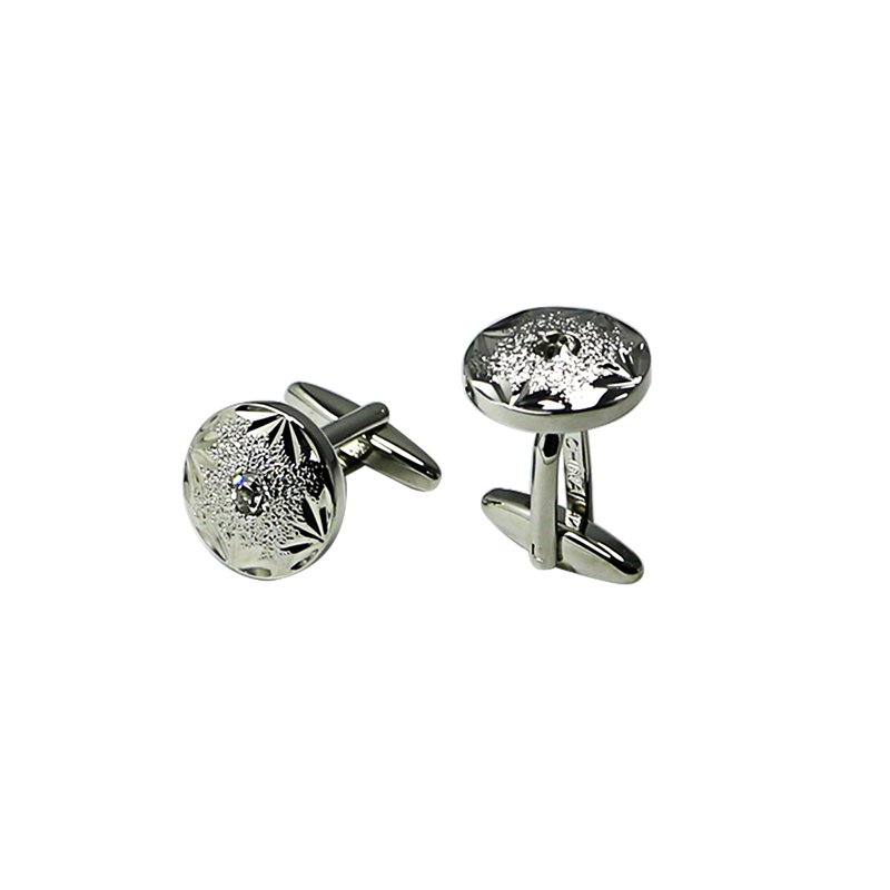 Crystal Round Personalized Shirts Cuff Links
