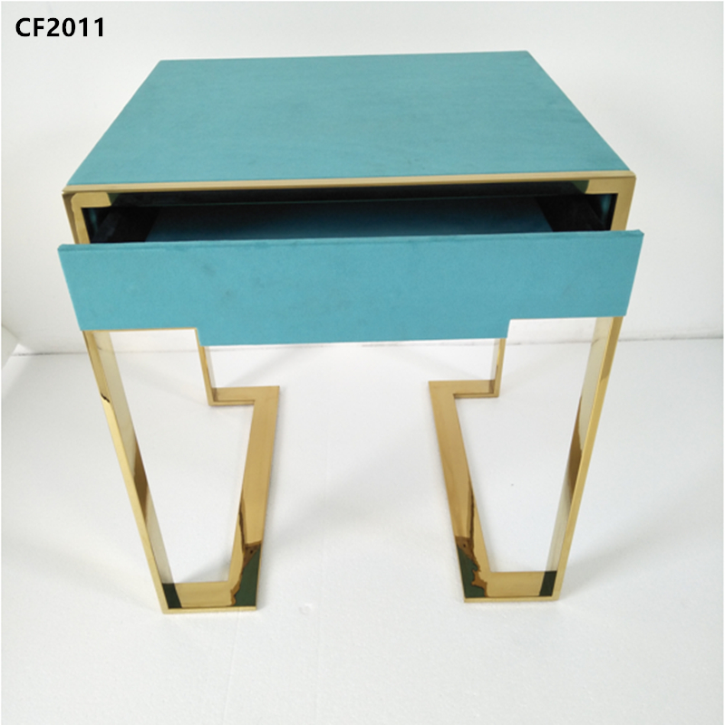 Nightstand, rustfrit stål natbord, specialfremstillet natbord, hotellets natbord