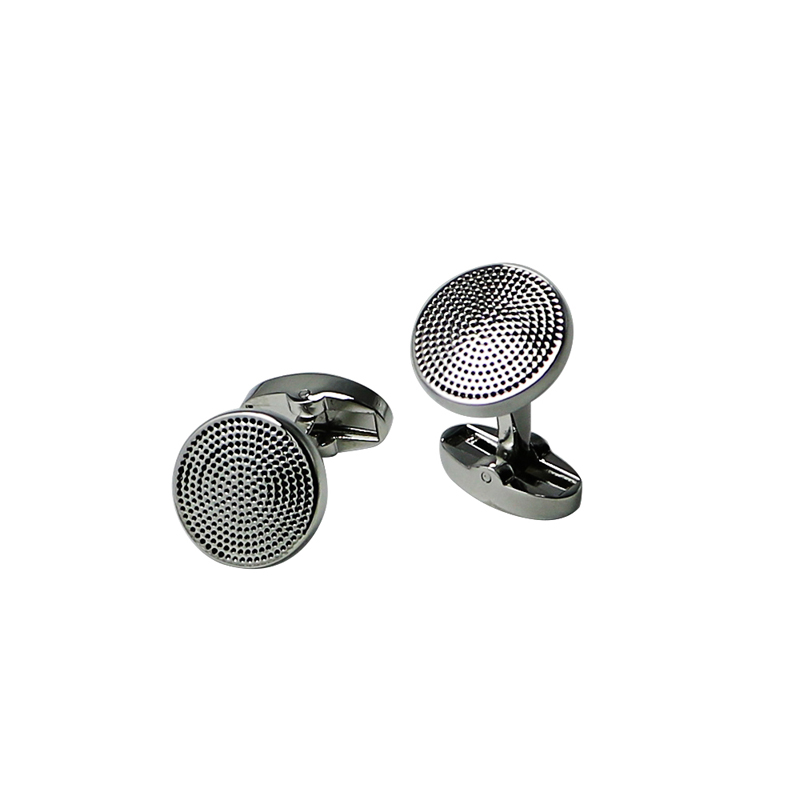 Rund Dots Silverone Personalized Cuff Links