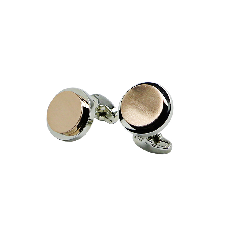 2-toner Børstede Engrave Rund Cuff Links