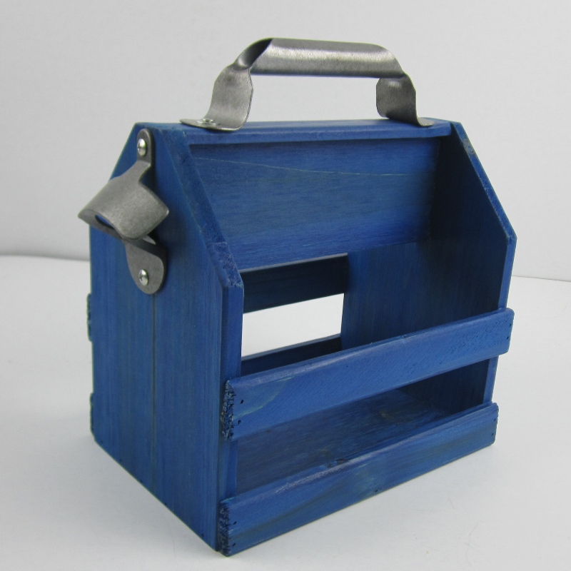 6-pak træ ølflaske caddy med åbner