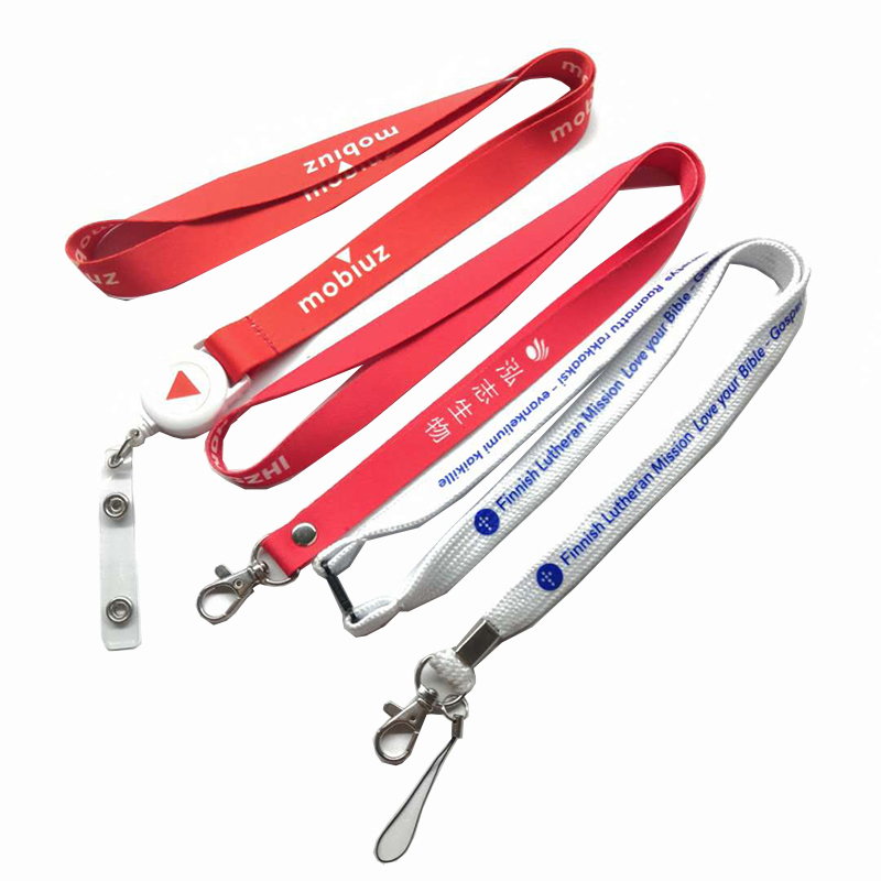 Factory direkte salg skræddersyet lanyard engros polyester lanyard hot transfer lanyard let at trække lineyard ekspansionslukkebeslag Lanyard Printable logo
