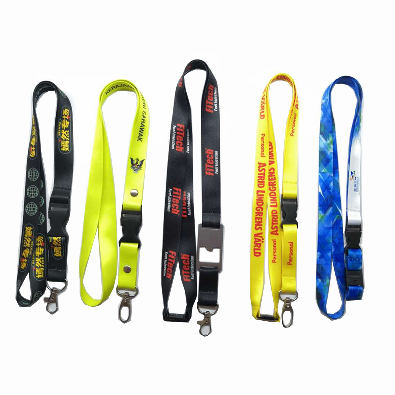 Factory direkte salg af skræddersyet lanyard engrosdemontering af Lanyard varmeoverførsel trykning af sikkerhedsbæltespænde lanyard brugertilpasset logo
