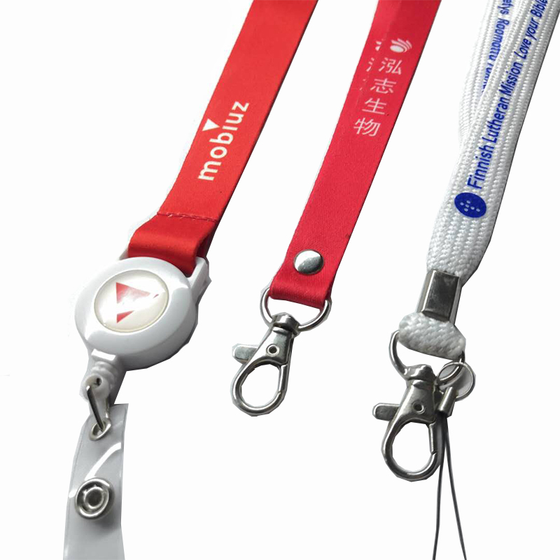 Factory direkte salg skræddersyet lanyard engros polyester lanyard hot transfer lanyard let at trække lineyard ekspansionslukkebeslag Lanyard Printable logo