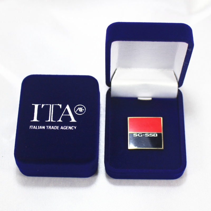 Punkt F-10 rund form Velvet Box til skilt eller mønt, mm.45*55*22, vægt omkring 23g