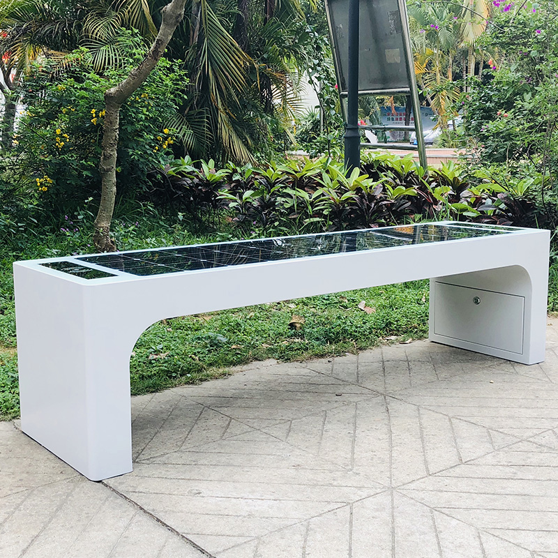 Bedste design Hvid farve Solar Power Mobile Charging WiFi Hotpot Smart Garden Bench