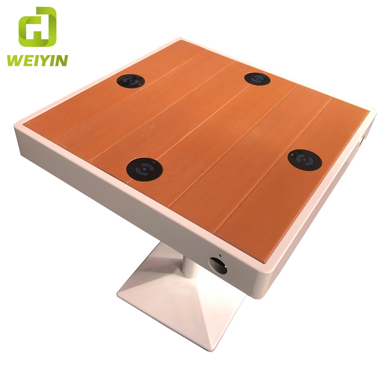 Unikt design varmt salg udendørs mobiltelefon opladningsstation solcelledrevet bord