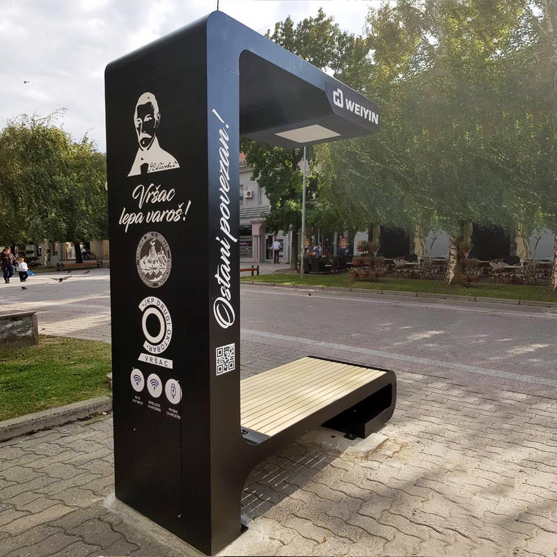 Bedste design LED-displayplader USB-telefonopladning Solar Smart udemøbler