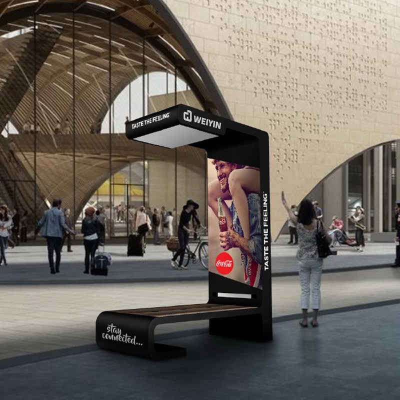 Bedste design LED-displayplader USB-telefonopladning Solar Smart udemøbler