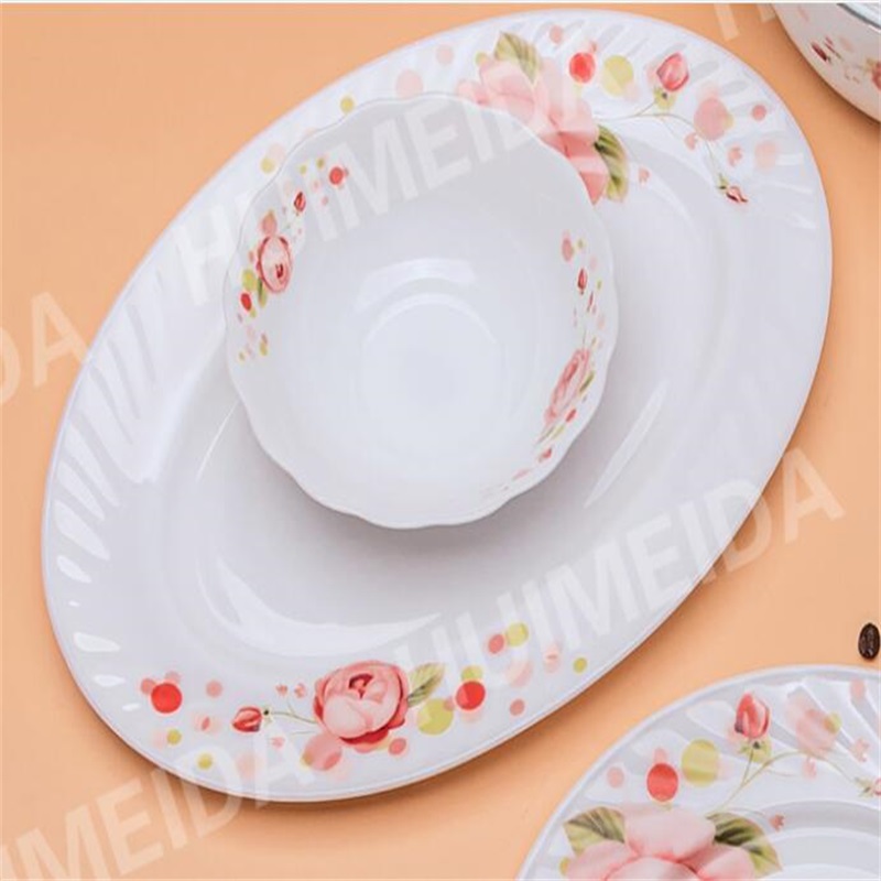 Bordservice med uigennemsigtigt glas af glas (HYP OVAL PLATE)