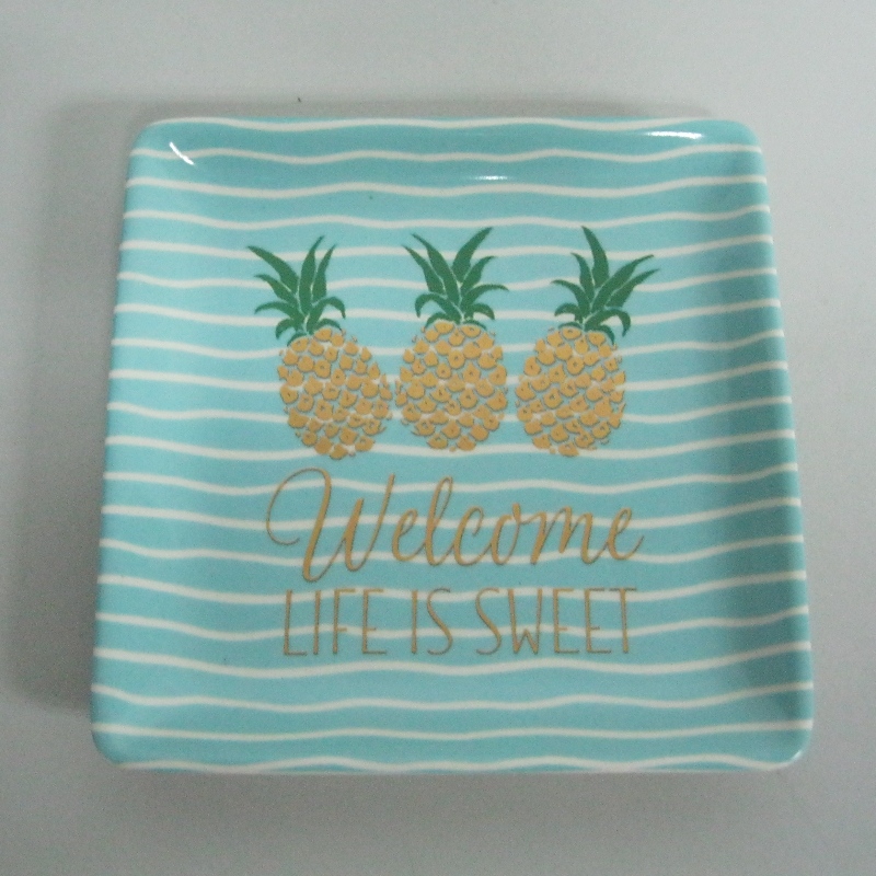 Gold Metallic Decal Ceramic Platte Dekoration Platte