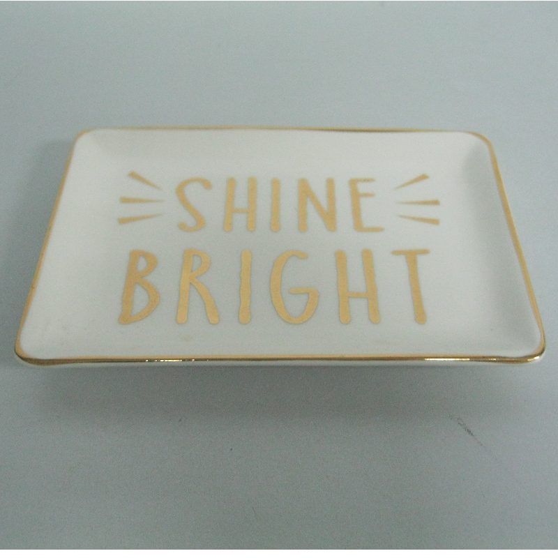 Gold Rimmed Ceramic Food Service Platte Derocation Plate 4