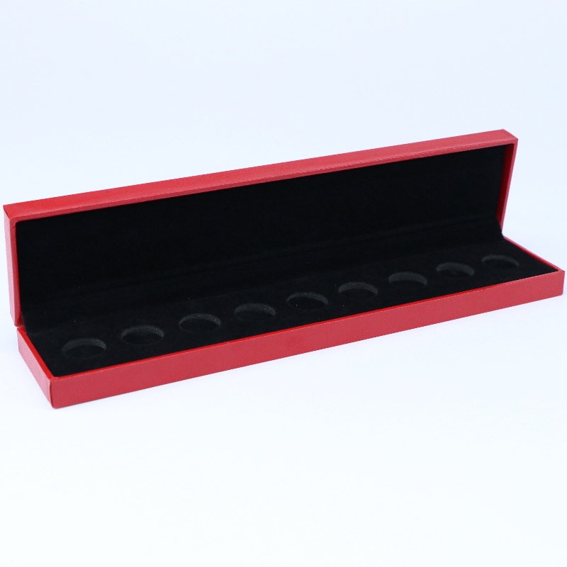 Vare-11 rektangulet kunstpapirboks til 210 * 35 mm mønt, badge & halskæde osv. Mm. 240 * 52 * 30, vægt ca. 130 g