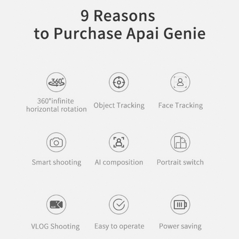 Mobiltelefon intelligent PTZ ansigt genkendelse automatisk sporing og tracking stabilisator håndholdt anti-shake shooting main live video