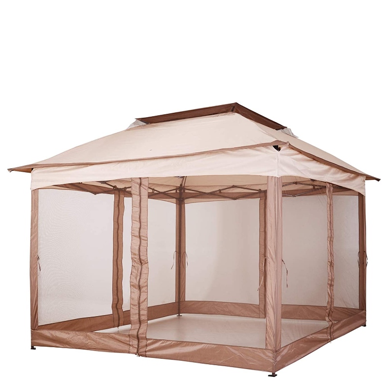Udendørs 2-Tier Top folding Portable Pop Up Gazebo med Zippered Networking
