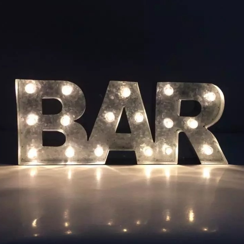 3D LED Metal Tin Bar Sign LED LED Letter Sign Marquee Letter Light Lampe til Bar Cafe Shop