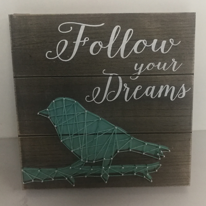 Træfelt Håndlavet String Wall Art Kit Wood Sign160; 28x35CM