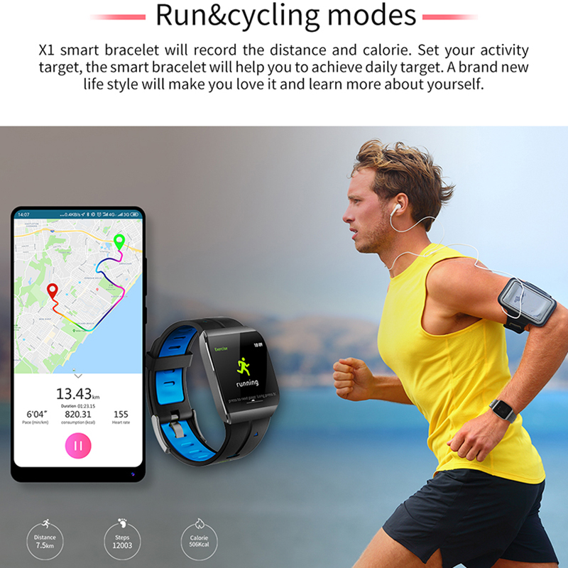 Smart ur Multi-fuction smart Braceceblet X1 (JYDA127) Smart sporur Detektion af søvnniveau IP68 vandtæt