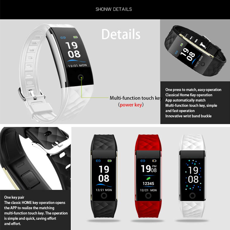 Smart ur Dynamisk hjertedetektion (JYDA4725) S2Farveskærm Dynamisk hjerterytme Smart armbånd