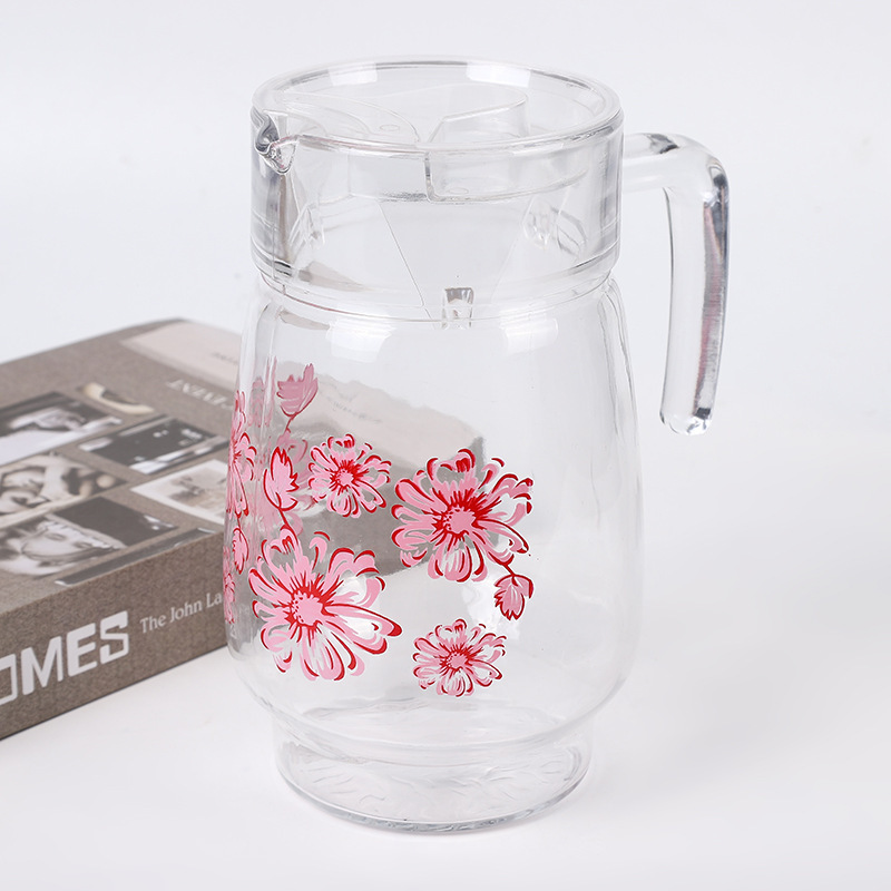 Nyt 6 stk kop- og kannesæt til husholdningens gennemsigtige applikationsvandskop 6 storkapacitet Glas tekande engros