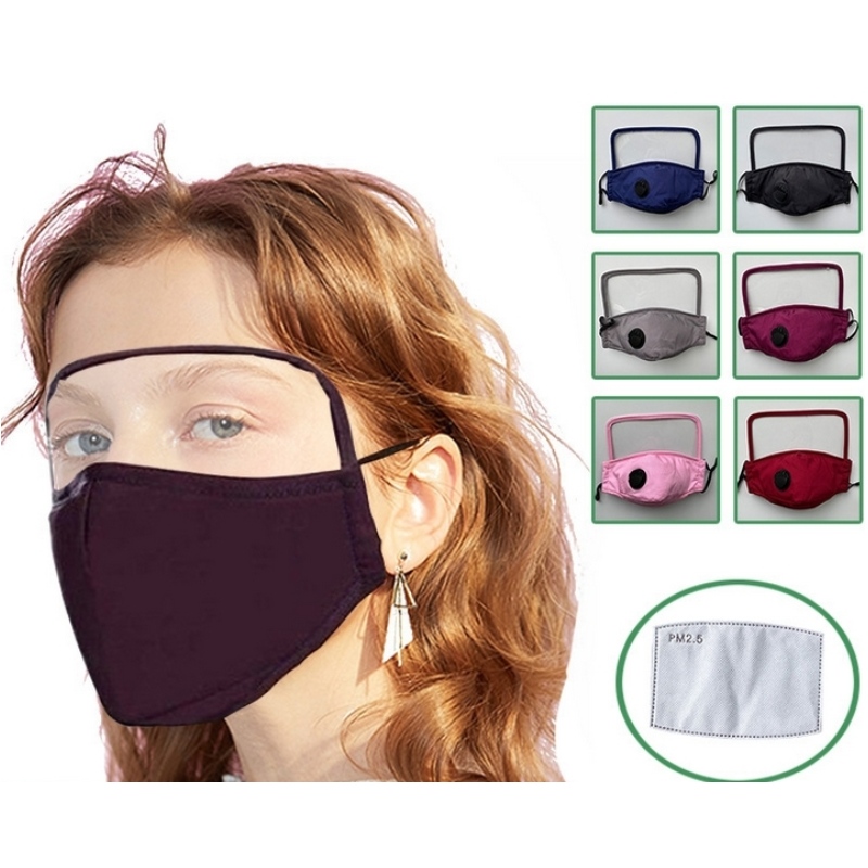 VOVET FACE MASK 100% bomuld hudvenlig øjen- og mundbeskyttelse med dobbeltsidet anti-tåge PET & PM2.5 filter