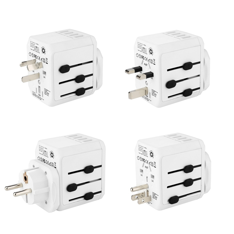 Grund110V-240V verdensomspændende plugins universal 4 USB port 5V/6A standard multipurpose rejseadapter