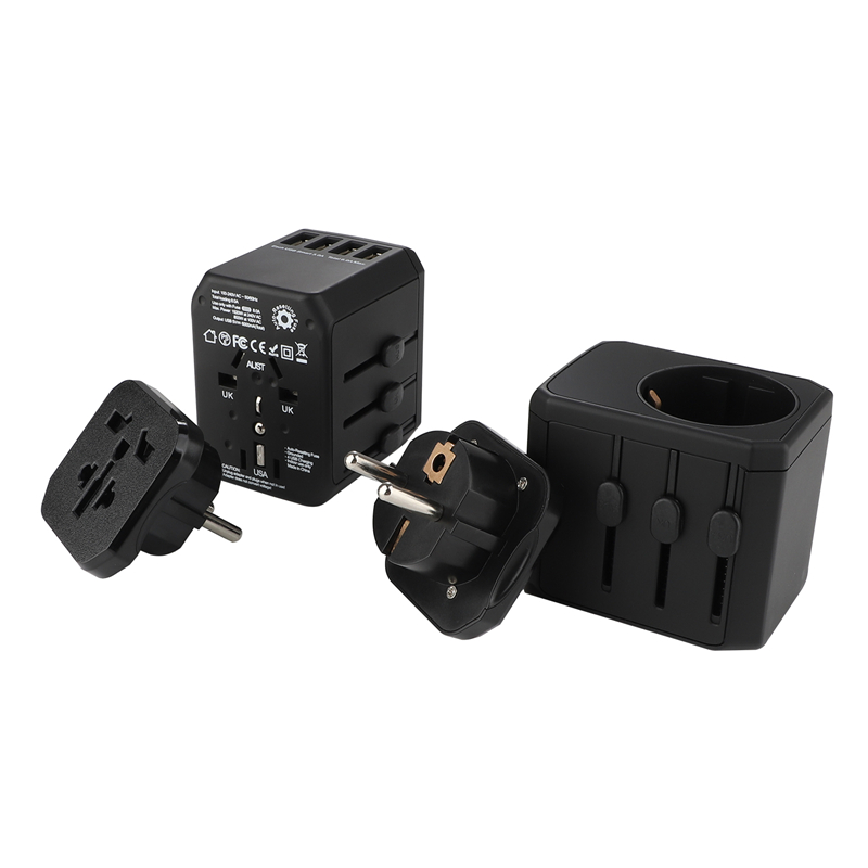Grund110V-240V verdensomspændende plugins universal 4 USB port 5V/6A standard multipurpose rejseadapter