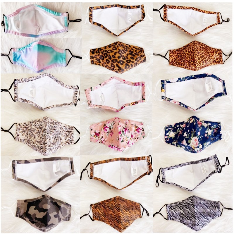 Fashionabelt polyester-trykt ansigtsmaske Genanvendeligt mundafdækning Maskinvaskeligt ansigtsmaske