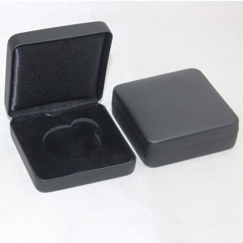 Position T-02s medaljeæske belagt med flonelette eller PU Læder til 25-45mm mønt, emblem 65286; lille medalje, osv. mm.65*26, vægt omkring 55g