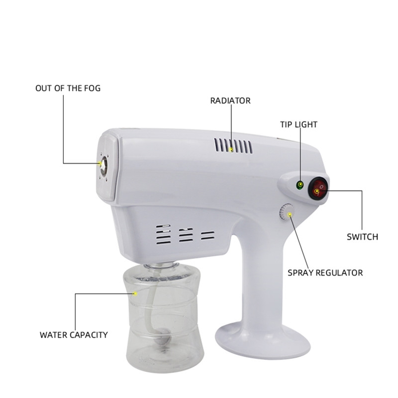 Automatisk sterilisator Pro hår nano damp pistol blå stråle sterilisator anion elektrisk desinficerer nano sprøjtepistol