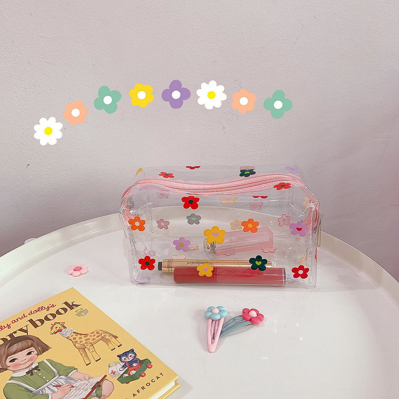 Japan og Sydkorea transparent vandtæt makeup taske til kvinder bærbar Ins vind tegneserie stor kapacitet piger vaske taske producenter brugerdefinerede