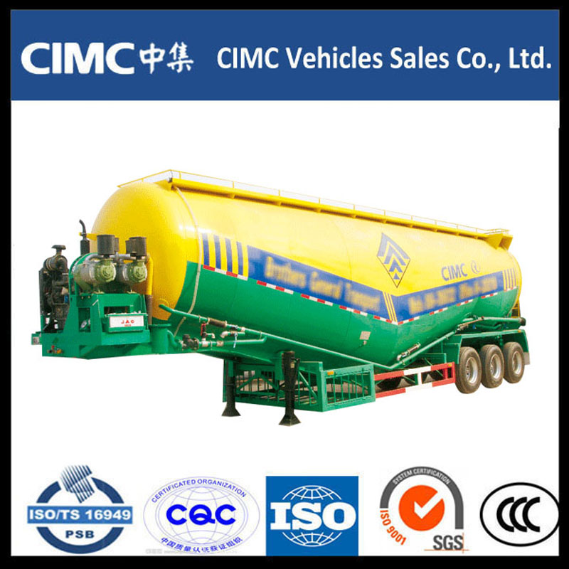 CIMC 3-akslet bulk Semi-trailer med cementcementpulver