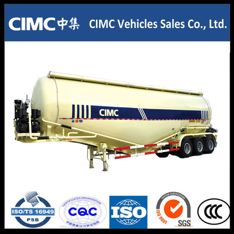 CIMC 3-akslet bulk Semi-trailer med cementcementpulver