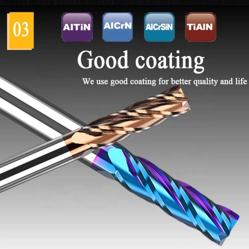 Integreret slutfabrikserie: 1\/4 tommer cnc massivt nedskåret loddet wolframcarbid flad firkantet træbearbejdning slutmølle karbitskærer endeværker endemølle 4 fløjte