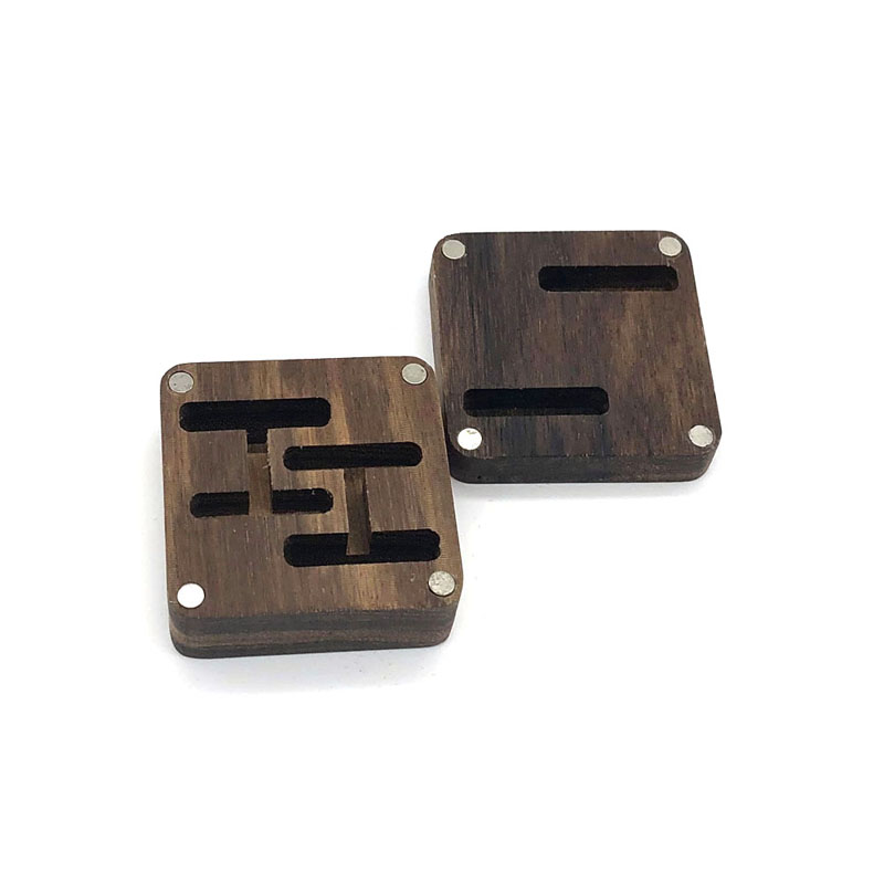 Skræddersyede manchetkædesmykker af træ gaveæskeemballage