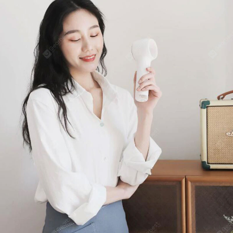 Juntaitong MiNi Håndholdt Bladeless Fan Bladeless Sikkerhed Stærk vind Lav støj Smuk og bærbar Vane Bilrejse Brug fans - Hvid