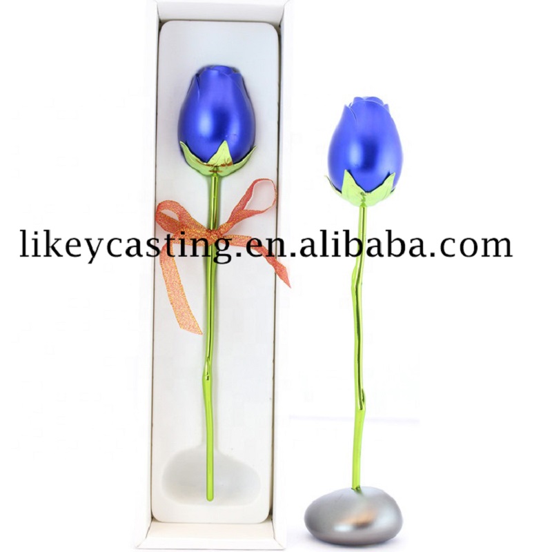 Original fabrik OEM OEM højtryks smedegods Aluminium Dekoration & gave kunstværk Everlasting Rose