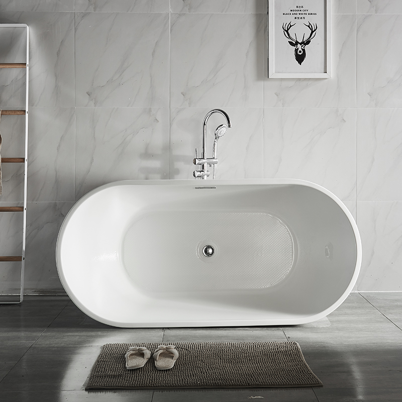 Moderne White Badeværelse Solid Surface Freestående Badekar til Hotel Project eller hjemmebrug