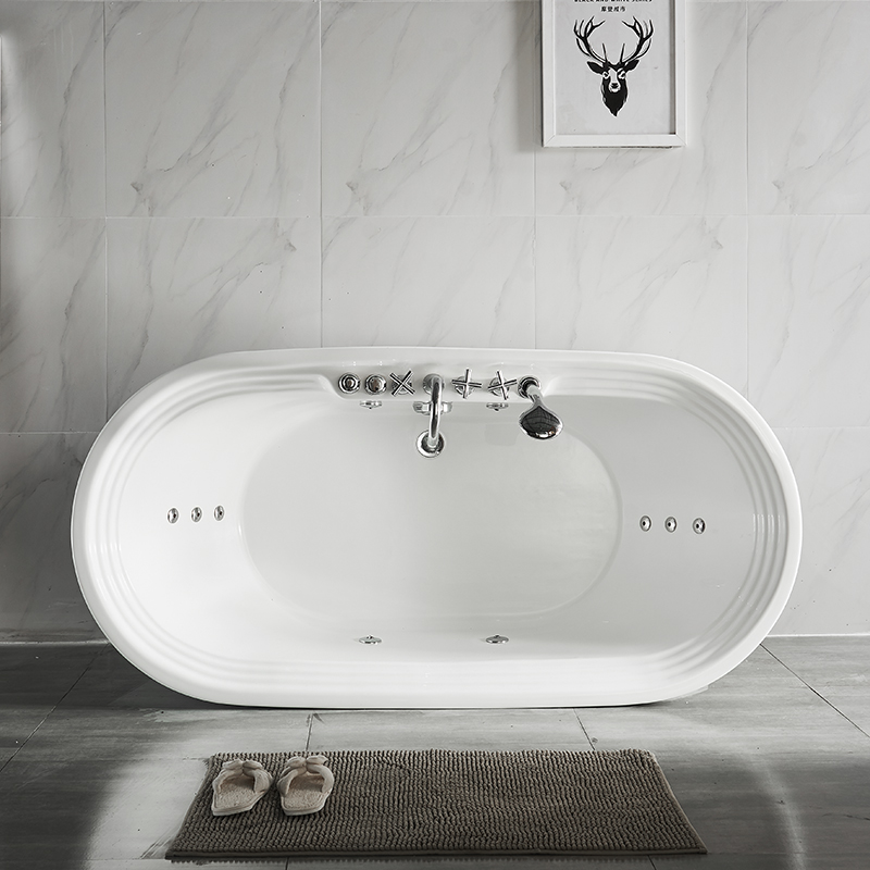ABS-badekar klassisk badekar af bedste kvalitet med jetfly og messing vandhaner
