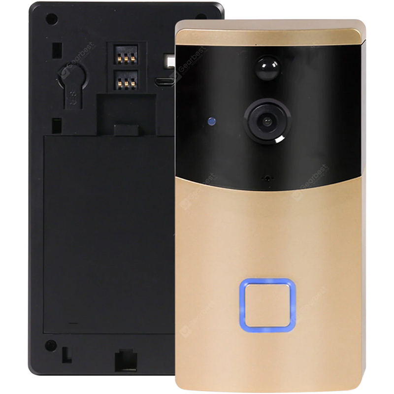 TY1 smart doorbell kamera Wifi trådløst intercom videoovervågningskamera - Guld