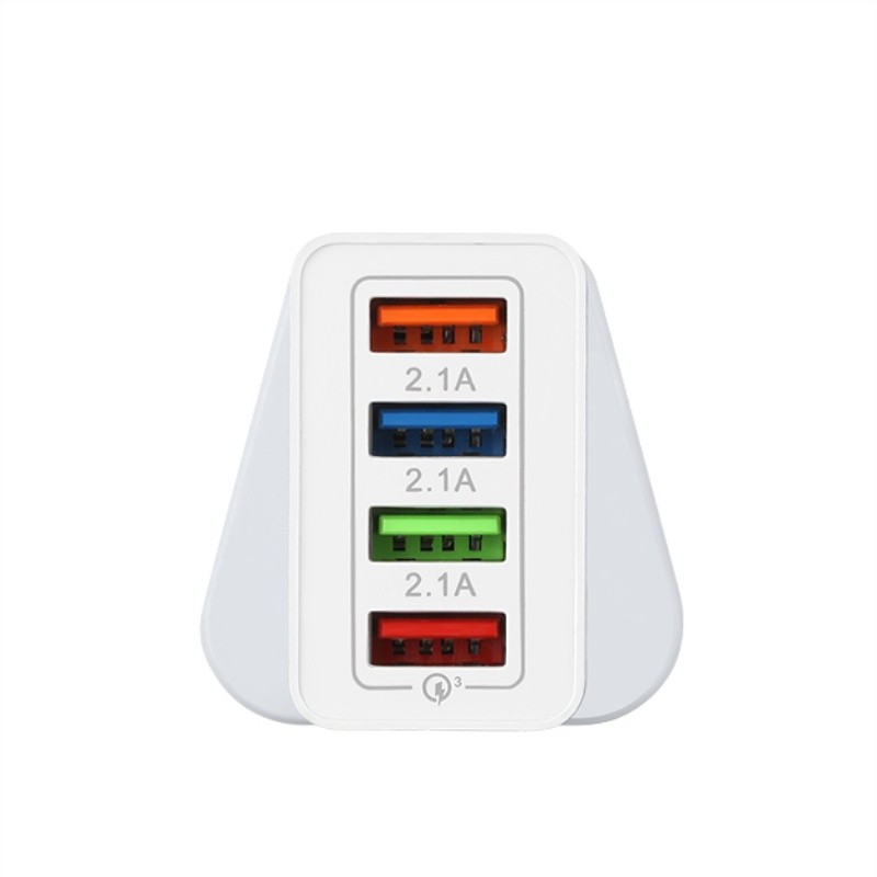 Plug hurtig 3.0 18W 4 2.1A Port USB-oplader AC Travel Charger Adapter bærbar oplader usb multioplader