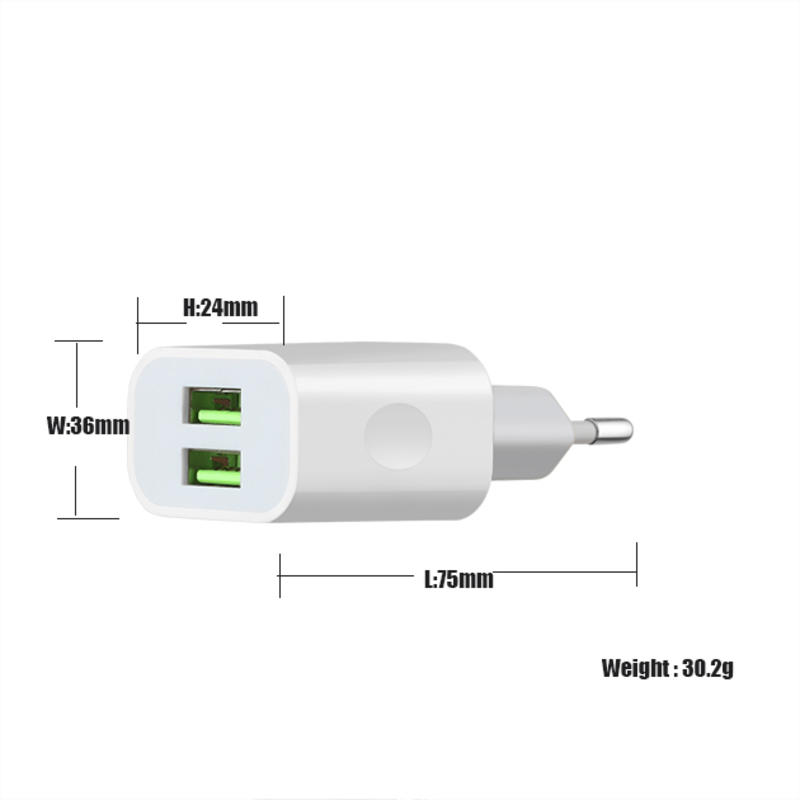 Dual Port Portable EU \/ US USB Wall Charger multi port usb opladere OEM \/ ODM