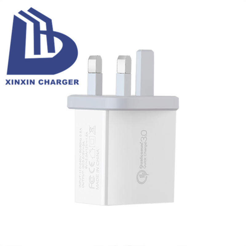 Hurtigoplader UK Plug Usb Vægoplader til iPhone UK Plug QC3.0 USB Rejselader