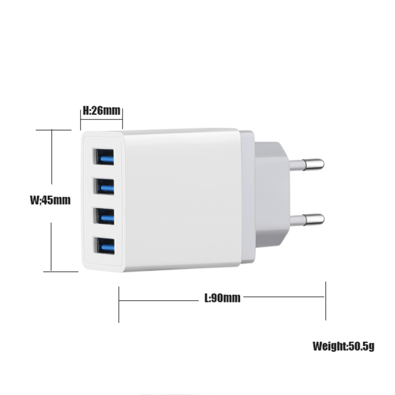 4 porte USB Wall Travel Charger Adapter Hurtig mobiltelefonoplader multi-port usb-opladere